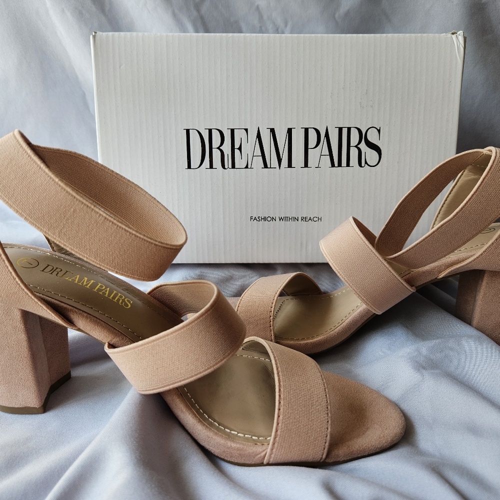 Pink Nude Suede Sandals